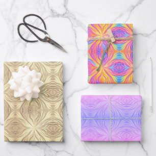 Hoja De Papel De Regalo Retro colorante de tinte de teja de los años 90