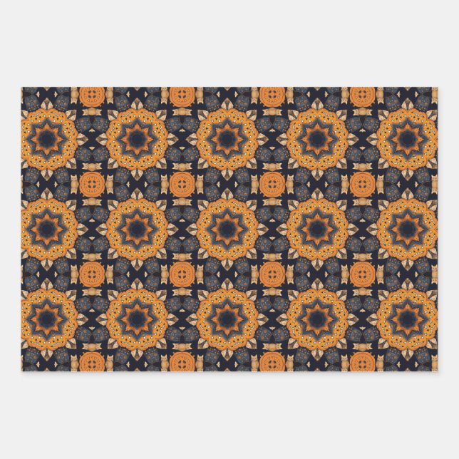 Hoja De Papel De Regalo Retro de otoño, otoño, otoño, otoño retro (Anverso)