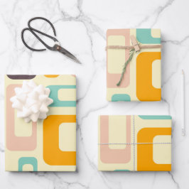 Hoja De Papel De Regalo Retro geometric pattern in light beige background