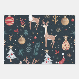 Hoja De Papel De Regalo Retro Merry Little Ornament Wrap
