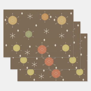 Hoja De Papel De Regalo Retro Mid Mod Starburst Sky Multicoled