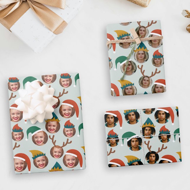 Hoja De Papel De Regalo Retro Mustard Navidades Crew Three Photo Personali (Subido por el creador)