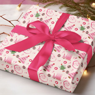 Hoja De Papel De Regalo Retro Navidades Conjunto de 3 envolvimientos de pa