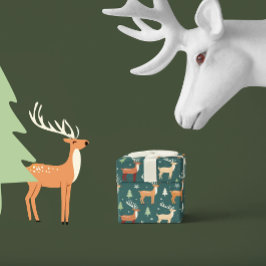 Hoja De Papel De Regalo Retro-reno de Santa