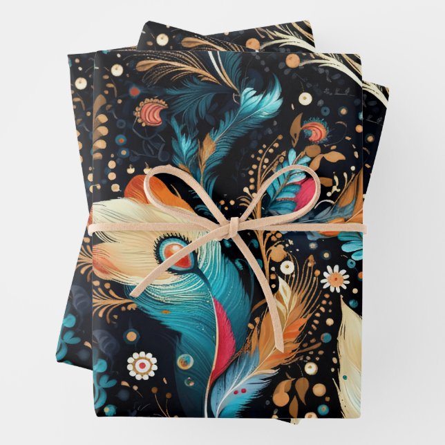 Hoja De Papel De Regalo Retro Space Exploration Galaxy (In situ)