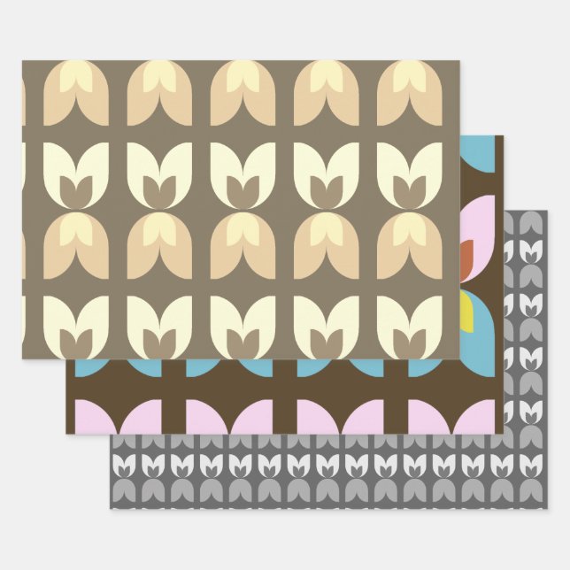 Hoja De Papel De Regalo Retro Tulip Fall Colors (Set)