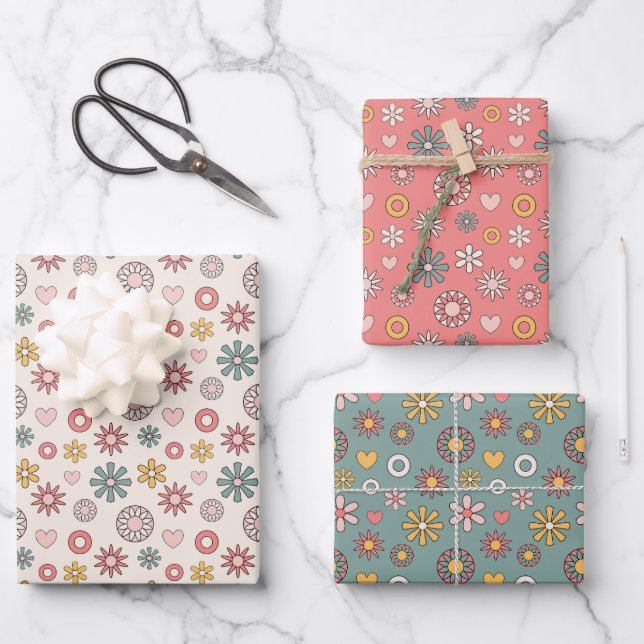 Hoja De Papel De Regalo Retro vintage (Anverso)