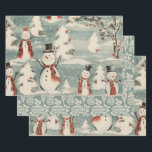 Hoja De Papel De Regalo Retro Vintage Christmas Trio Style F<br><div class="desc">El efecto general de este papel de envolver de Navidades vintage y retro es de nostalgia, calidez y actualidad. Al envolver sus regalos, no puede evitar sentirse transportado a una época pasada, donde las vacaciones se celebraban con simple alegría y elegancia clásica. Es la elección perfecta para añadir un toque...</div>