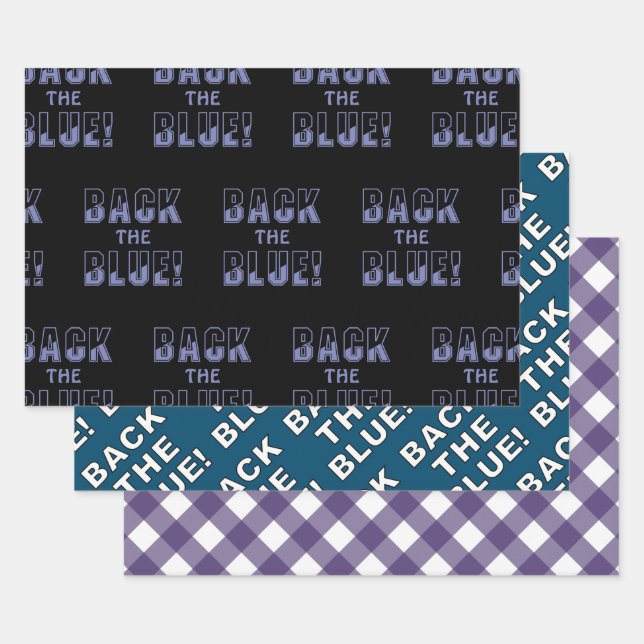 HOJA DE PAPEL DE REGALO RETROCEDER EL CONJUNTO AZUL (Set)