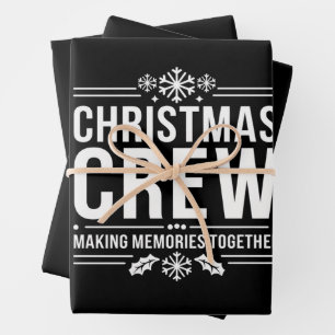 Hoja De Papel De Regalo Reunión Familiar de Christmas Crew Gráfica de Vaca