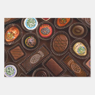 Hoja De Papel De Regalo Revestimiento de regalo de mosaicos de chocolate M