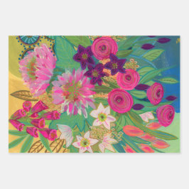 Hoja De Papel De Regalo Revuelta del ajuste de regalo rosado