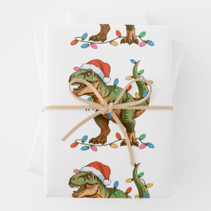 Hoja De Papel De Regalo Rex de Navidad T Dinosaurio Xmas Dino Tyrannosauru