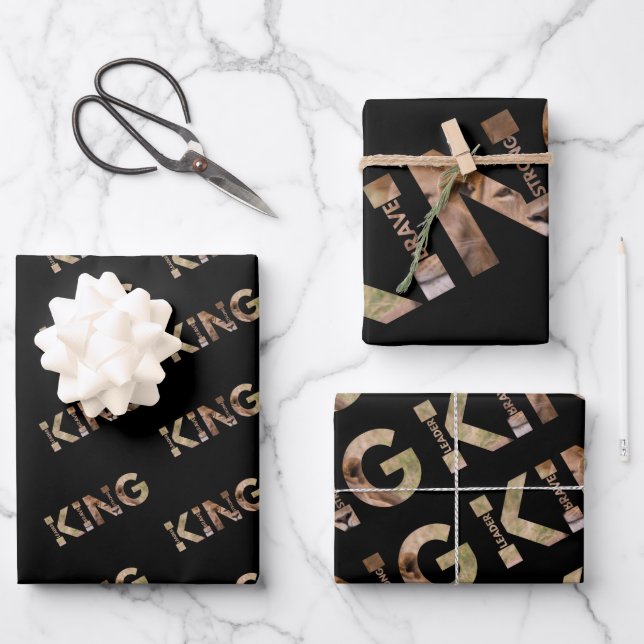 Hoja De Papel De Regalo Rey del Bosque (Anverso)
