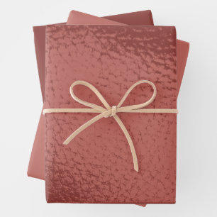 Hoja De Papel De Regalo Rich Bronze Faux Leather Design