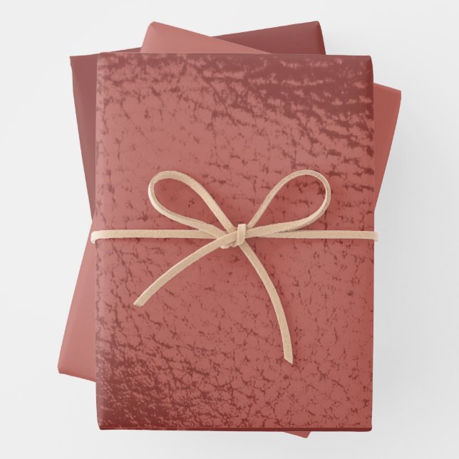 Hoja De Papel De Regalo Rich Bronze Faux Leather Design (In situ)