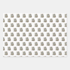 Hoja De Papel De Regalo Rinoceronte festivo