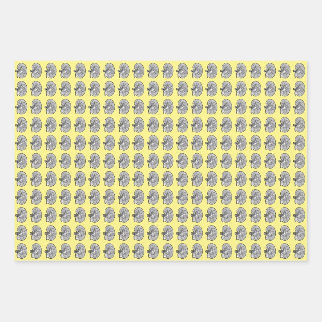 Hoja De Papel De Regalo Riñones, amarillos, (Anverso)