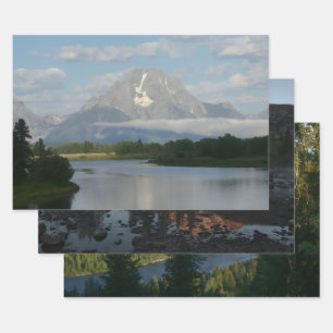 Hoja De Papel De Regalo Río Jackson Hole en el Parque Nacional Grand Teton
