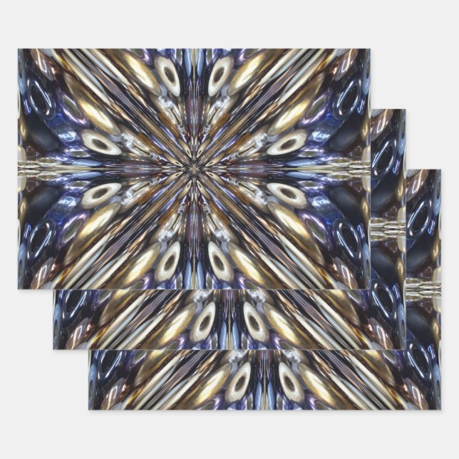 Hoja De Papel De Regalo Riqueza Del Patrón Abstracto De Semillas (Set)