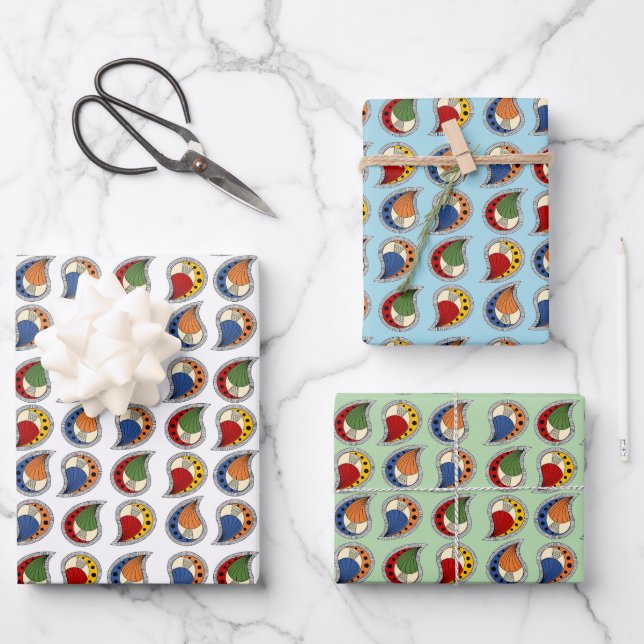 Hoja De Papel De Regalo Ritmo de Petal Paisley (Anverso)