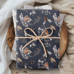 Hoja De Papel De Regalo Roberto de invierno rustico de Woodland deja