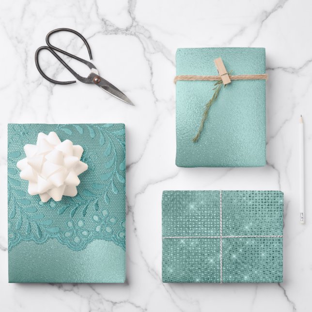 Hoja De Papel De Regalo Robin Egg Green (Anverso)