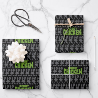 Hoja De Papel De Regalo Robot Chicken Silhouette Pattern