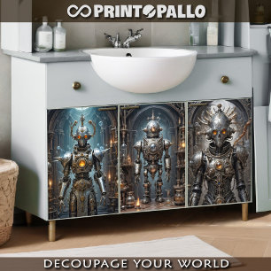 Hoja De Papel De Regalo Robots steampunk retrofuturistas trópicos