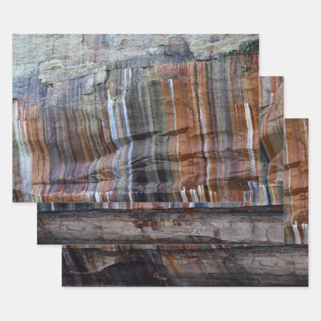 Hoja De Papel De Regalo Rocas picadas en el lago nacional de Michigan (Set)