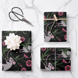 Hoja De Papel De Regalo Rodent Floral