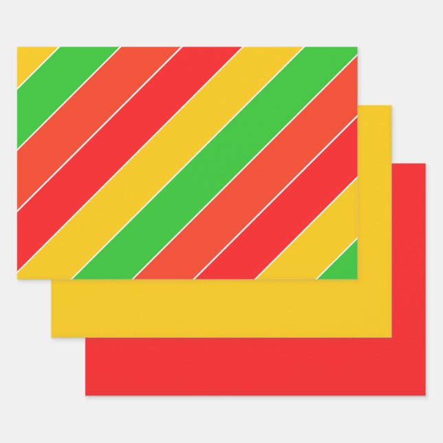 Hoja De Papel De Regalo Rojo, amarillo y verde anime (Set)