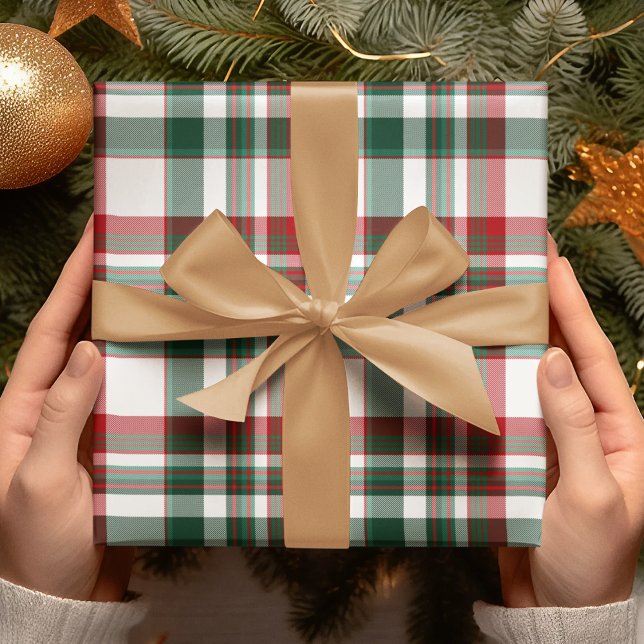 Hoja De Papel De Regalo Rojo De Navidad Y Plaid Verde   (Subido por el creador)