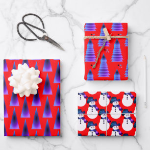 Hoja De Papel De Regalo Rojo Vibrante con Purpura