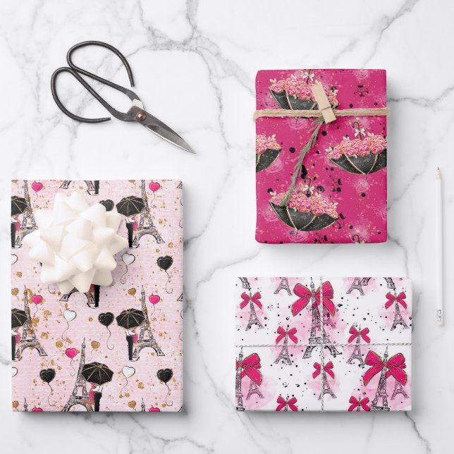 Hoja De Papel De Regalo Romance de París (Anverso)