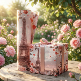 Hoja De Papel De Regalo Romance Soñador de París: Torre Eiffel