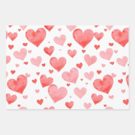 Hoja De Papel De Regalo Romantic Valentine Wrapping Paper with Hearts