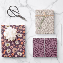 Romántico y temperamental floral de ciruela púrpur