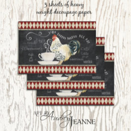 Hoja De Papel De Regalo Rooster Farmhouse Coffee Kitchen Chalk Decoupage