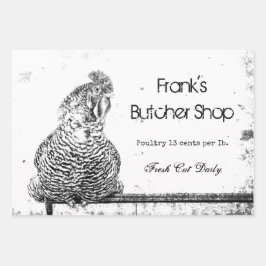 Hoja De Papel De Regalo Rooster Vintage Farm Black White Textting Country