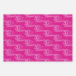 Hoja De Papel De Regalo Rosa 50 y Fabuloso