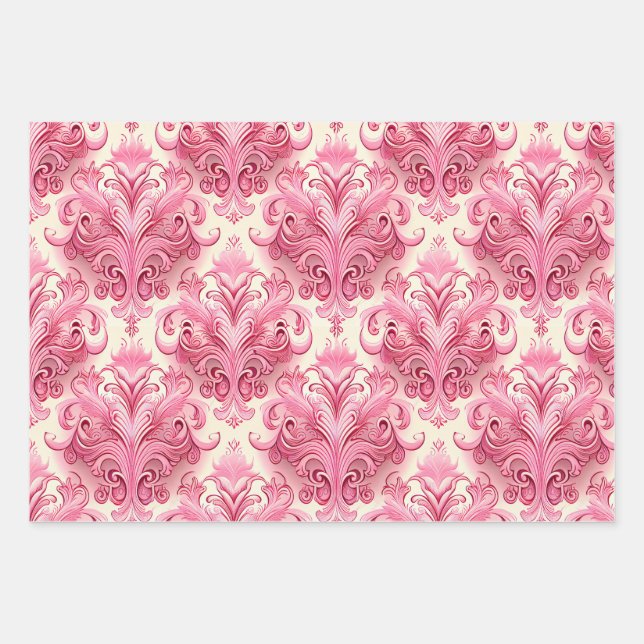 Hoja De Papel De Regalo Rosa antiguo  (Anverso)