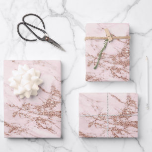 Hoja De Papel De Regalo Rosa de Rubor de lujo Purpurina rosa Personalizar 