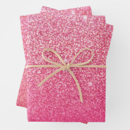 Hoja De Papel De Regalo Rosa degradado purpurina