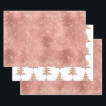 Hoja De Papel De Regalo Rosa Gold Merry Christmas Tree Sparkle Purpurina<br><div class="desc">Rosa Blanca Oro Glitzy Merry Árbol de Navidad Espuma Purpurina</div>
