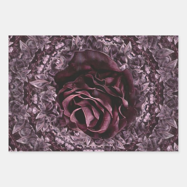 Hoja De Papel De Regalo Rosa Mandala (Anverso)