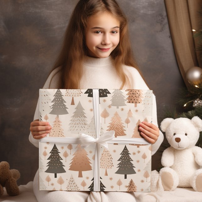 Hoja De Papel De Regalo Rosa metálico Oro Pink Silver Árboles de Navidad (Subido por el creador)