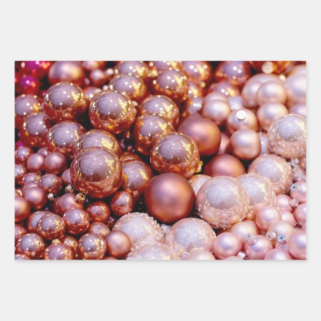 Hoja De Papel De Regalo Rosa Navidades de Quartz (Anverso)