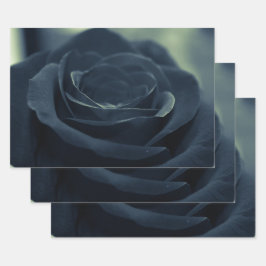 Hoja De Papel De Regalo Rosa negro Flor oscura Vibe gótico oscuro
