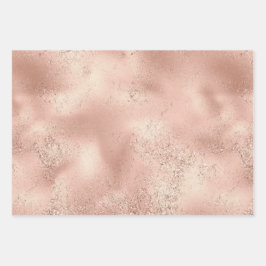 Hoja De Papel De Regalo Rosa Peach Gold Glitzy Purpurina